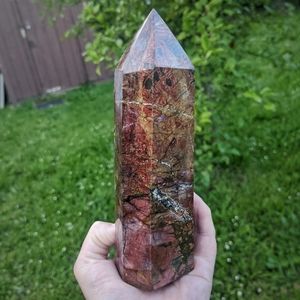 *SOLD* Cherry Creek Jasper lg polychrome Picasso healing crystal tower 1.75 lbs!